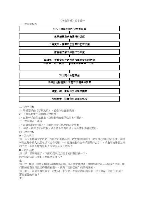 高中音乐《学会聆听》优质教案、教学设计