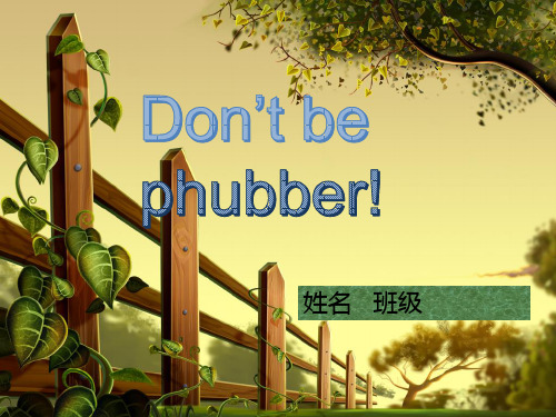 phubber  低头族  英语演讲