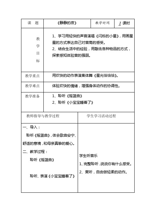 人音版一年级音乐教案(18-24)节