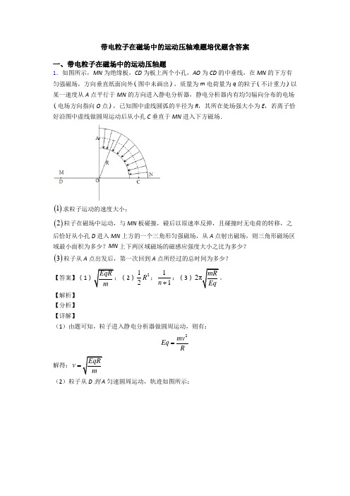 带电粒子在磁场中的运动压轴难题培优题含答案