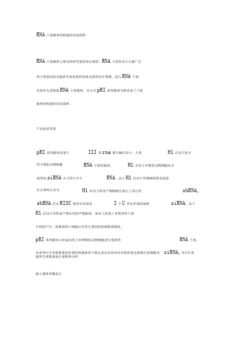 RNA干扰载体的构建的实验流程