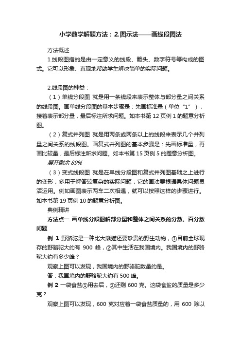 小学数学解题方法：⒉图示法——画线段图法