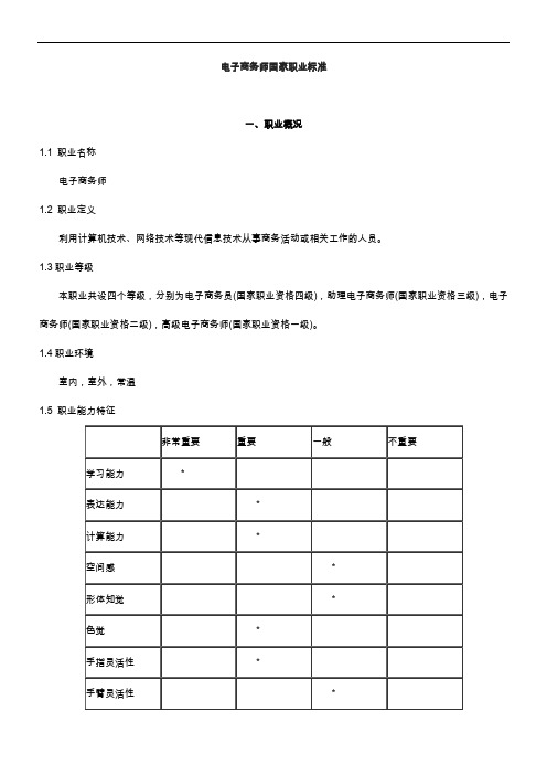 电子商务师国家职业标准