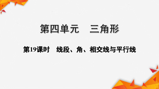 贵州中考数学总复习19——线段、角、相交线与平行线