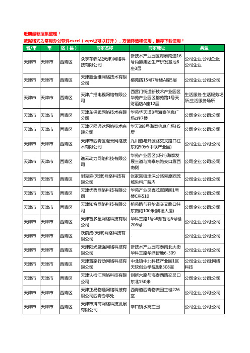 2020新版天津市天津市西青区网络技术有限公司工商企业公司商家名录名单黄页联系方式大全44家