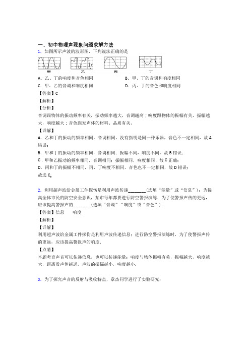 上海中考物理压轴题专题复习——声现象问题求解