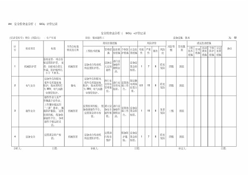 a4安全检查表分析(scl)评价记录