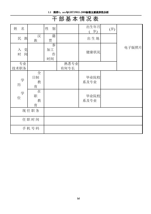 干部基本情况登记表