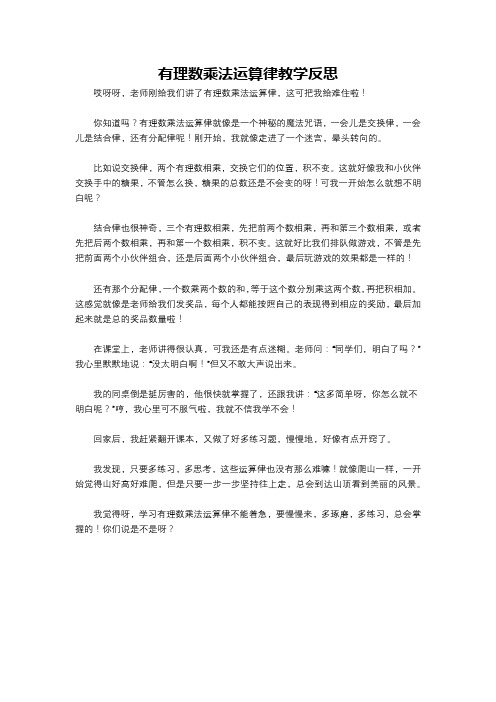 有理数乘法运算律教学反思