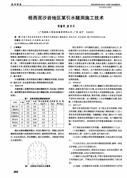 桂西泥沙岩地区某引水隧洞施工技术