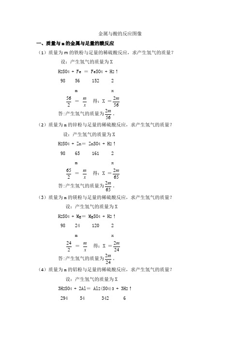 金属与酸的反应不同横坐标的图像