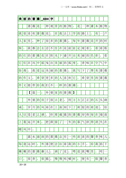 初二状物作文：美丽的蔷薇_3000字