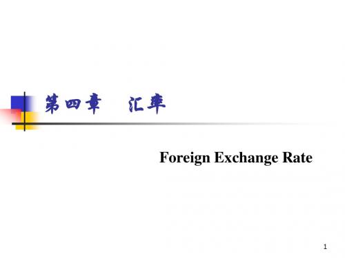 货币金融学第4章 汇率(wxp)