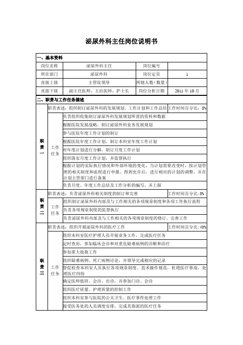 泌尿外科主任位说明书