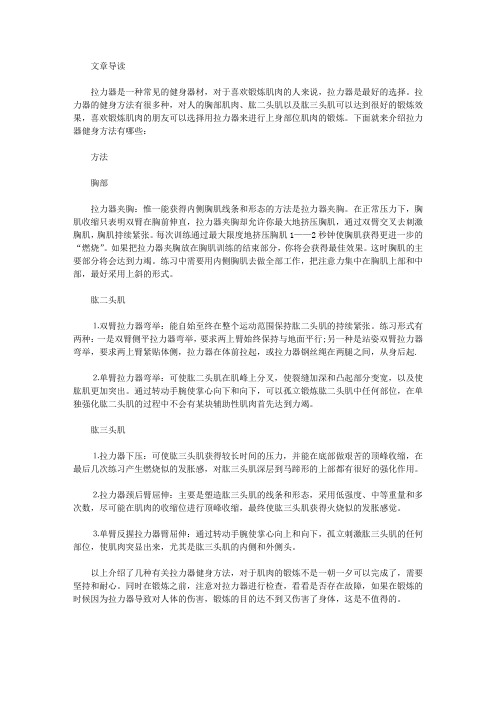 运动养生-拉力器健身方法