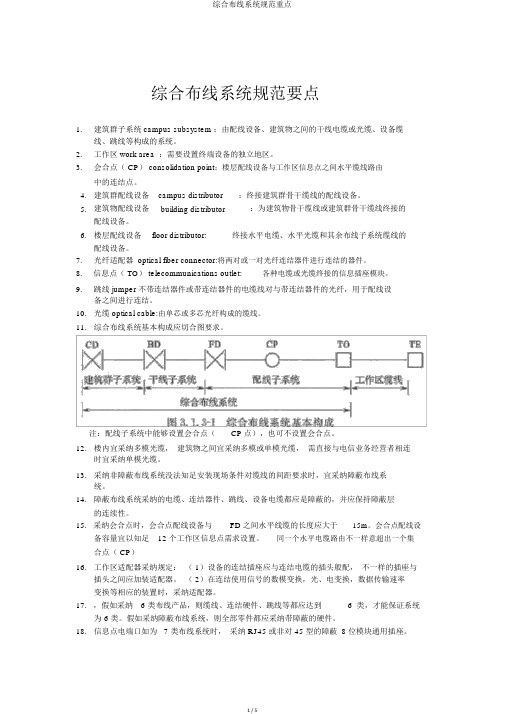 综合布线系统规范重点