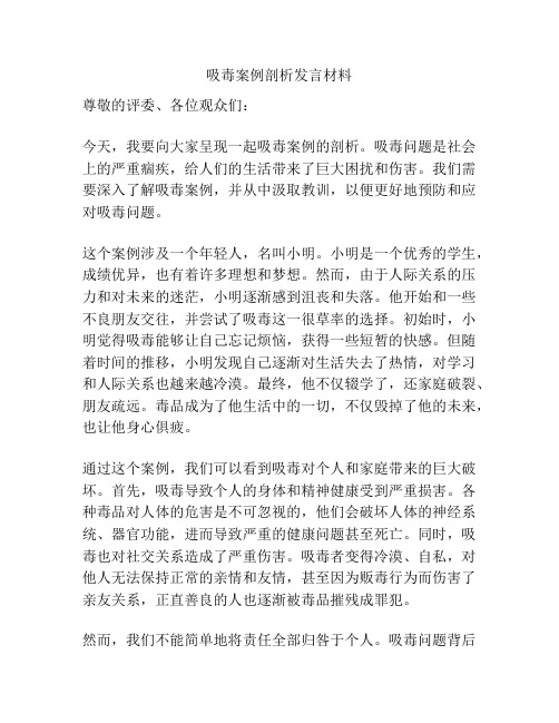 吸毒案例剖析发言材料