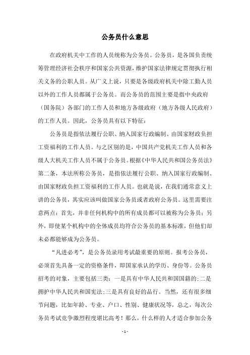 公务员什么意思