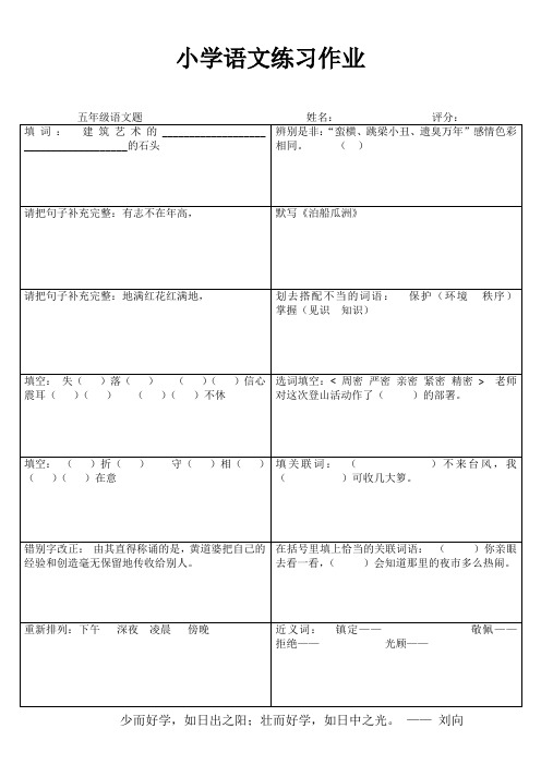 小学五年级语文精题选做IV (98)