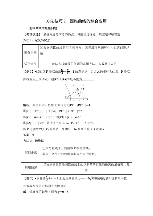 2013年高考一轮复习教案数学(理)新课标第九篇解析几何方法技巧2圆锥曲线的综合应用