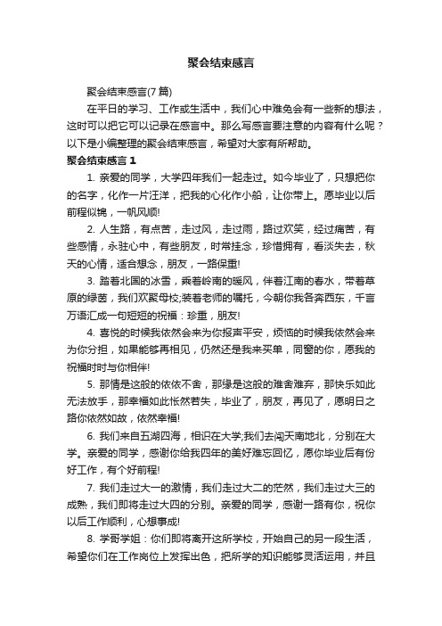 聚会结束感言（7篇）