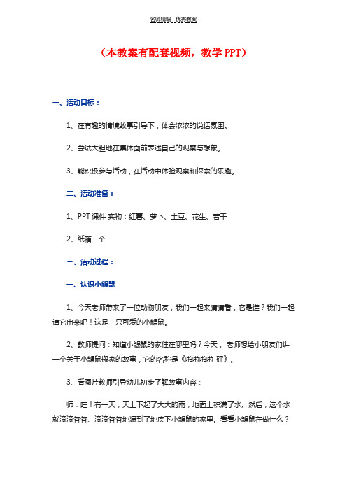 幼儿园优质公开课中班语言课件教案《啪啦啪啦嘭》