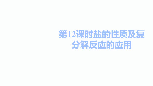 2020内江中考化学二轮复习课件：第12讲盐的性质和复分解反应的应用(共31张PPT)