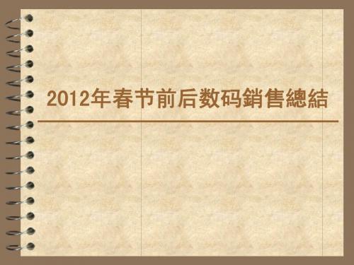 2012年春节销售总结
