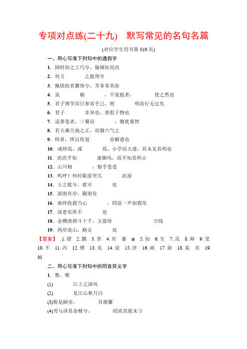 高考语文一轮复习通用专项对点练(29)+Word含解析.doc