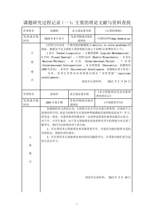 课题研究过程记录1