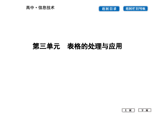 浙江信息技术高考复习 第三单元 表格的处理与应用 (共25张PPT)