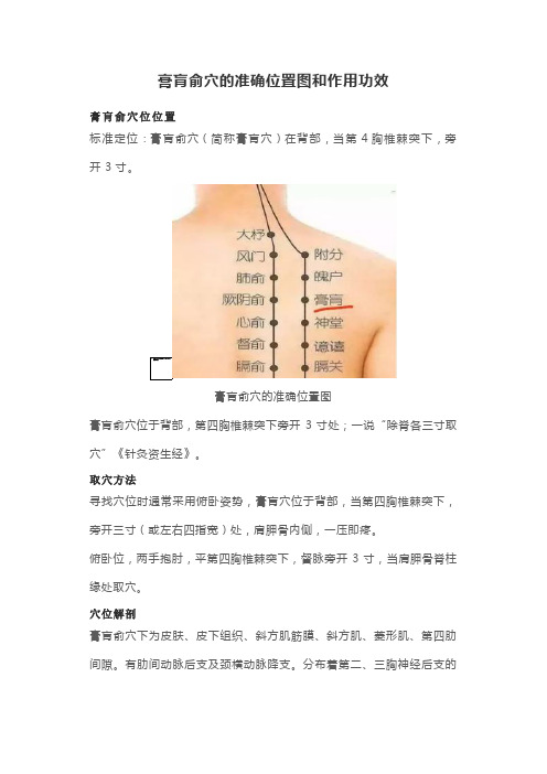 膏肓俞的准确位置图和作用