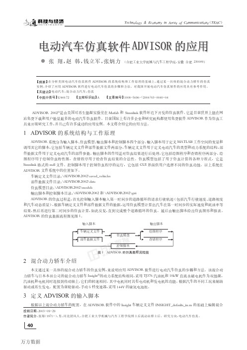 电动汽车仿真软件ADVISOR的应用