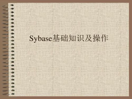 Sybase 基础知识及操作解读