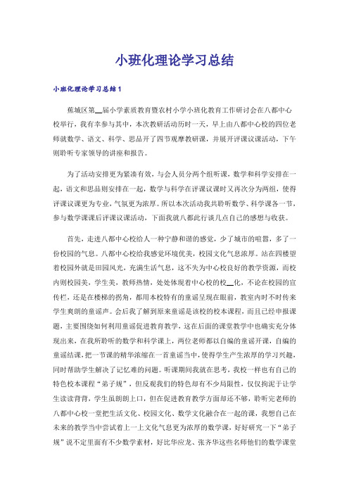 小班化理论学习总结