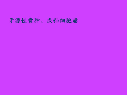 牙源性囊肿成釉细胞瘤影像诊断