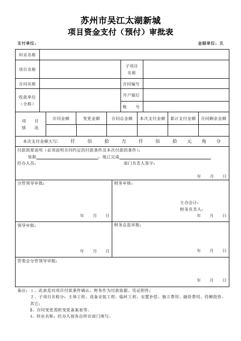 付款申请单