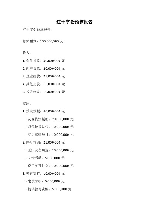 红十字会预算报告