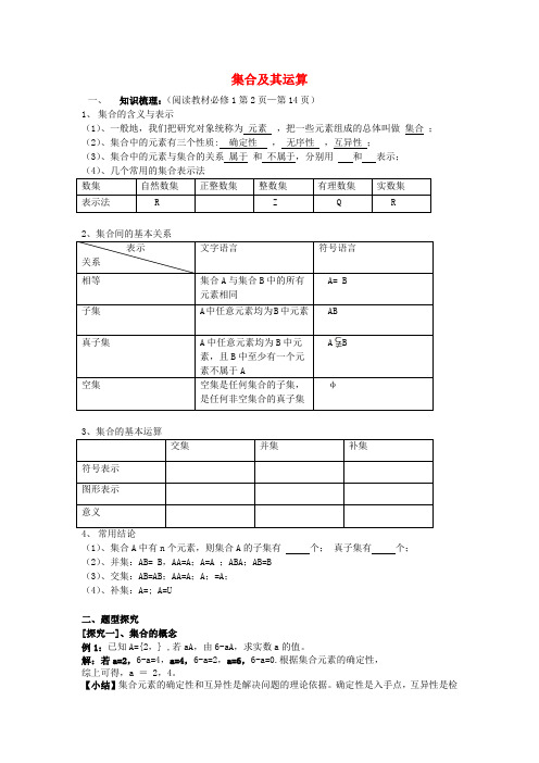 2020届一轮复习人教B版   集合及其运算      学案