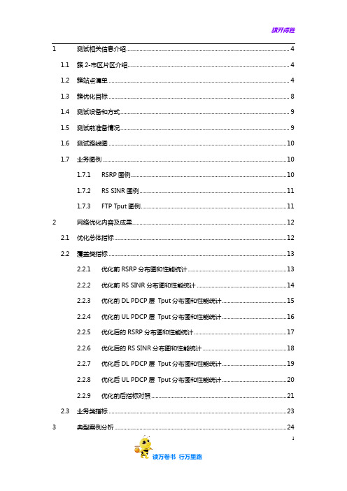 中国移动通信集团杭州有限公司TD-LTE簇优化报告