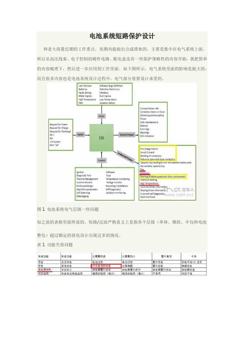 电池系统短路保护设计