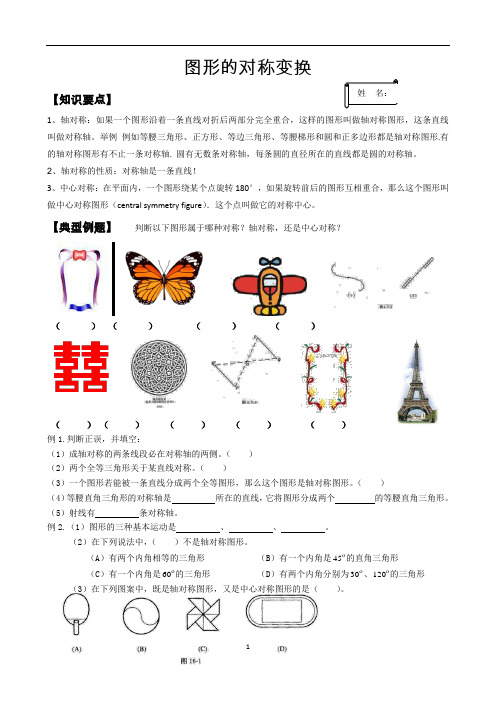 初中数学图形的对称变换