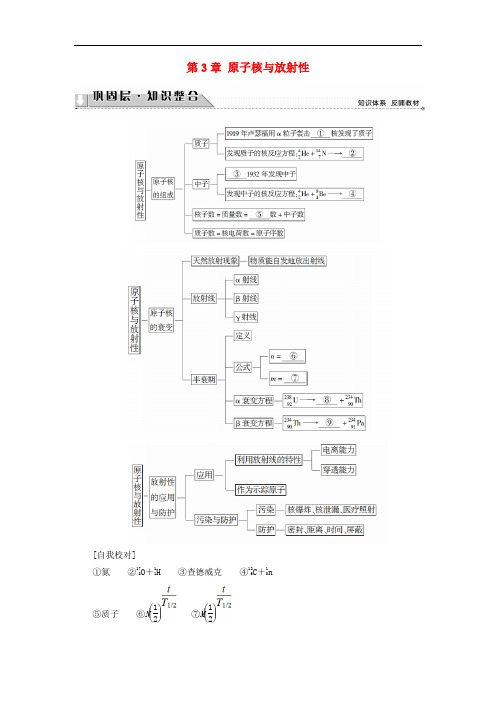 高中物理 第3章 原子核与放射性章末分层突破教师用书 