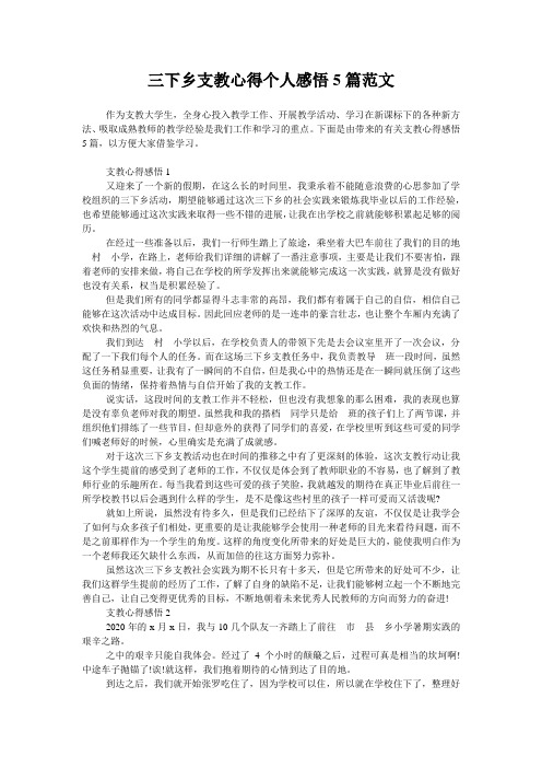 三下乡支教心得个人感悟5篇范文