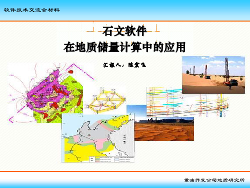 9、石文软件在地质储量计算中的应用( (NXPowerLite)