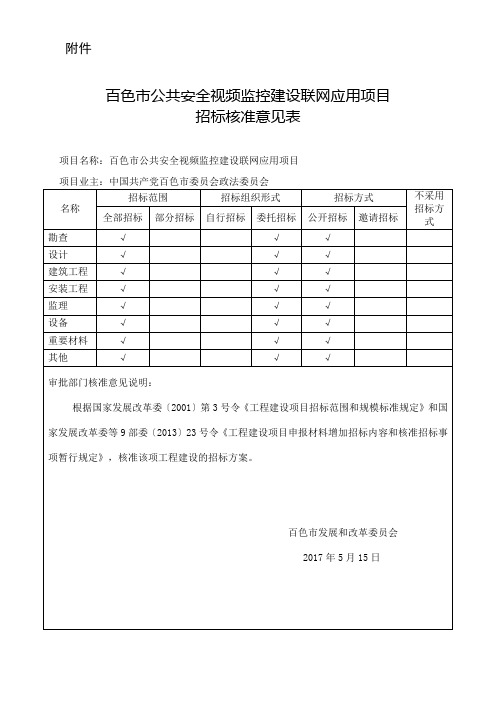 百色公共安全视频监控建设联网应用项目