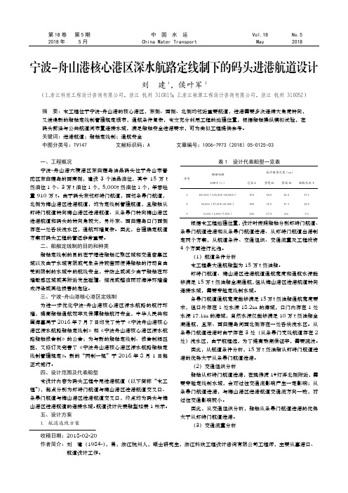 宁波-舟山港核心港区深水航路定线制下的码头进港航道设计