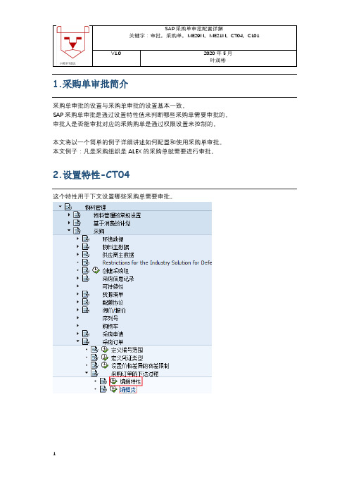 SAP采购单审批配置详解