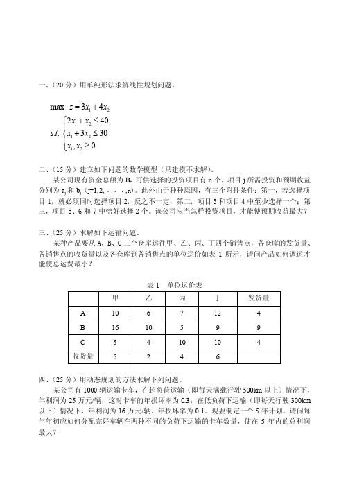 线性规划建模