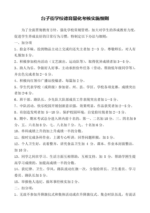 常规管理量化考核实施细则